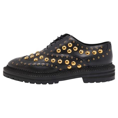 burberry deardown stud oxfords|Leather Cobble Oxford Shoes in Black .